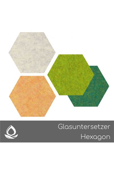 Eco Filz Glasuntersetzer Hexagon - Set von 4