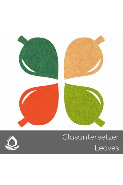 Eco Filz Glasuntersetzer Leaf - set von 4