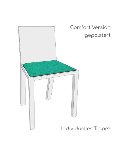 Customised eco felt seat cushion pad - trapezoid - with velcro
