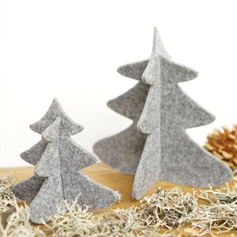 Eco Filz 2er Set Weihnachtsbaum 3D - zum hinstellen 