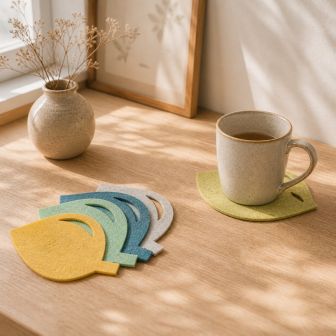 Eco Filz Glasuntersetzer Leaf - set von 4