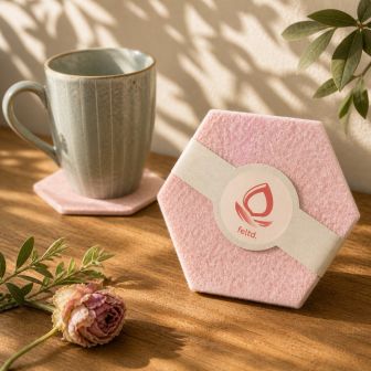 Eco Filz Glasuntersetzer Hexagon - Set von 4