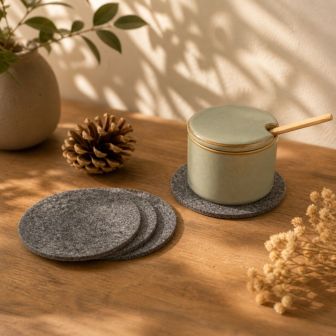 Eco Filz Glasuntersetzer Kreis Ø 10cm - Set von 4