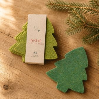 Eco Filz Glasuntersetzer Tannenbaum - Set von 4