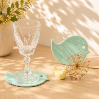 Eco Filz Glasuntersetzer Vögelchen Bird - Set von 4