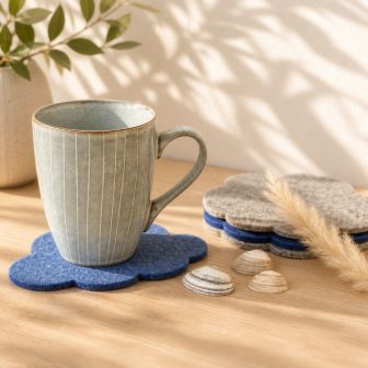 Eco Filz Glasuntersetzer Wolke - Clouds - Set von 4