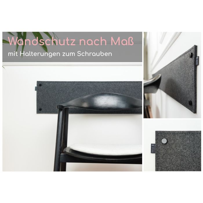 Feltd. eco Filz Wand-Stuhlkantenschutz mit Halterungen