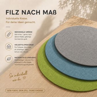 Filz Auflage Sitzauflage individueller Kreis (rund/oval) – Simple