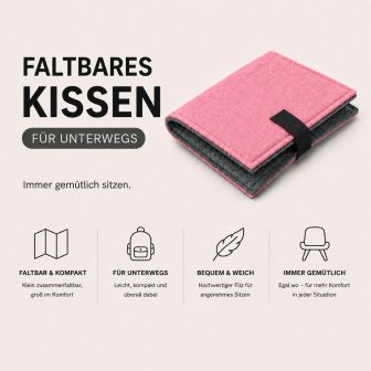 Eco Filz Outdoor Kissen mit Klett 24x38cm faltbar