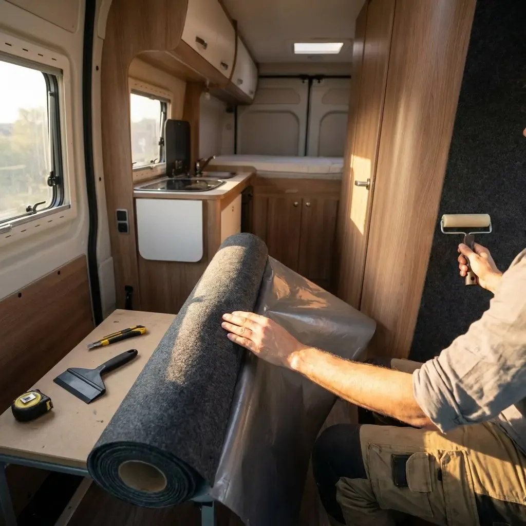 filz selbstklebend wohnmobil sauberer innenausbau mit feltd